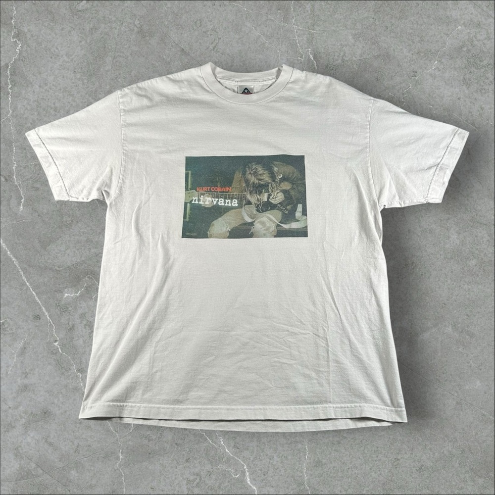 Vintage Nirvana Shirt Mens XL White 90s Kurt Cobain Sub Pop Grunge Band Tee Tour